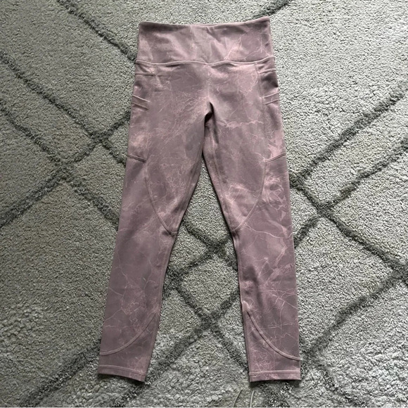 ZYIA LEGGINGS PINK DIGITAL GRANITE POCKET LIGHT N TIGHT HI-RISE 7/8 4 - Picture 1 of 9
